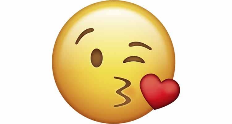 los chicos emojis envían a su chica.  el emoji de beso que sopla es uno de los favoritos 