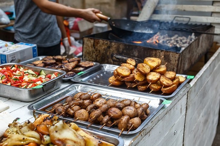 Bandejas de servicio de catering de barbacoa